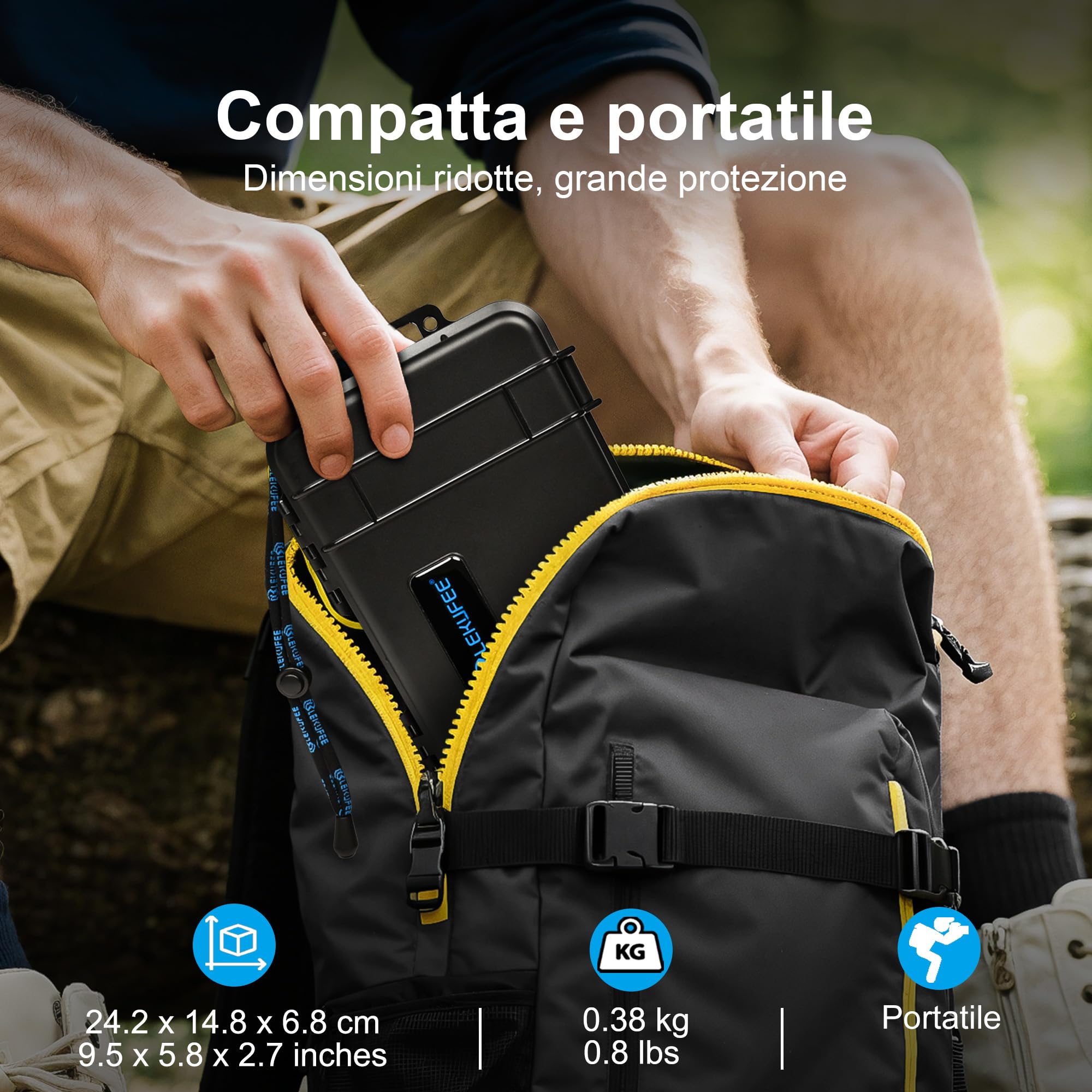 LEKUFEE Custodia Rigida da Viaggio Impermeabile per DJI Osmo 360, Custodia multifunzione per batteria 2 di Osmo Action e altri Accessori (Solo Custodia & Borsa)
