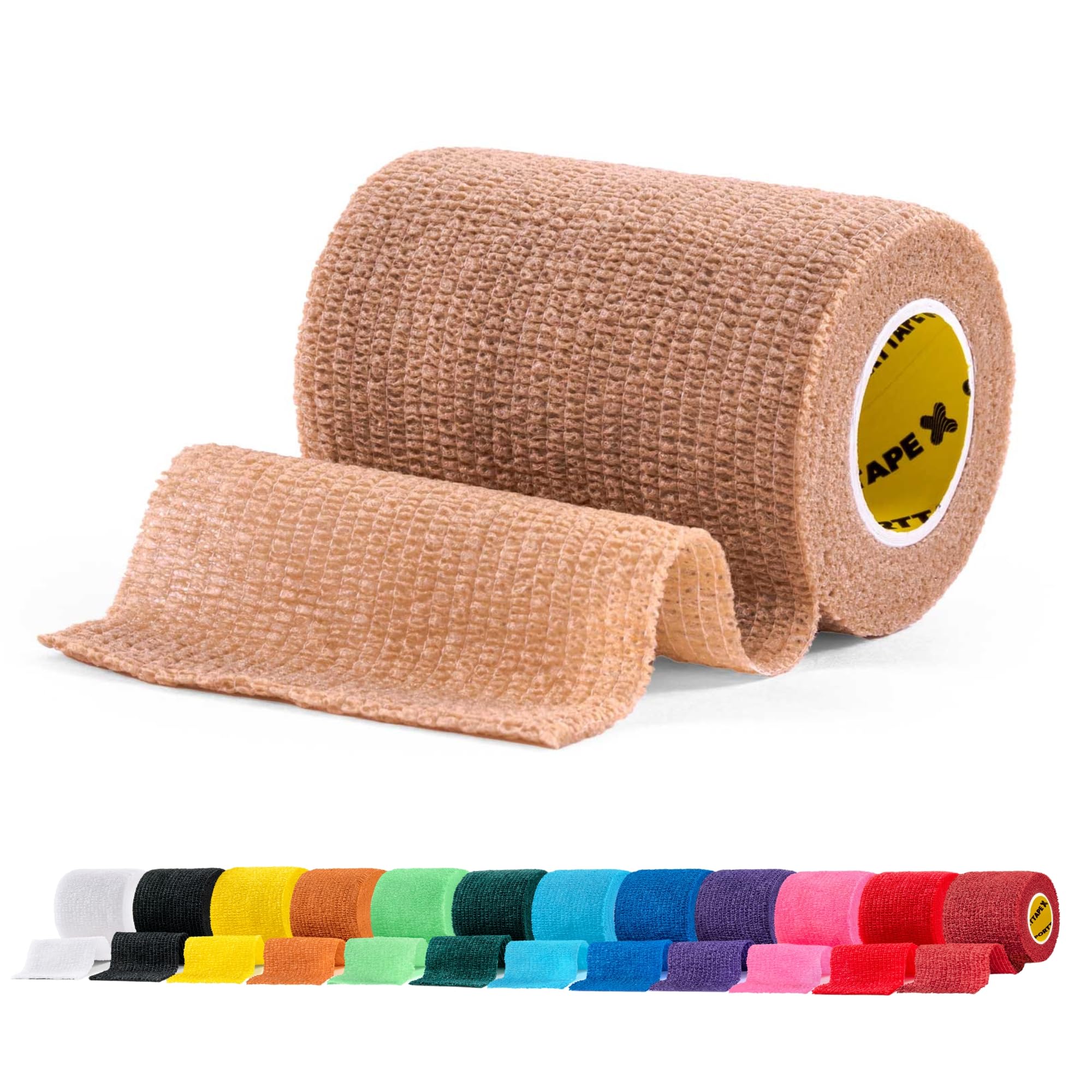 SPORTTAPE 6 Rolls Self-Adhesive Cohesive Bandage, 7.5cm x 4.5m, Beige - Compression & Vet Wrap for Dogs, Horses, Sports Stretch Tape for Football, Ankles, Joints, Fingers, Wrists & Sock Tape — view 51