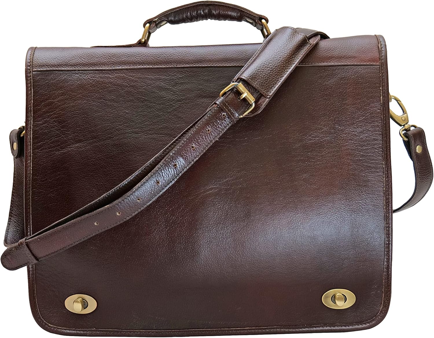 16 Inch Handcrafted GENUINE Leather briefcases Travel Laptop Messenger Bags for Men and Women Best Office School College Work Satchel Bag