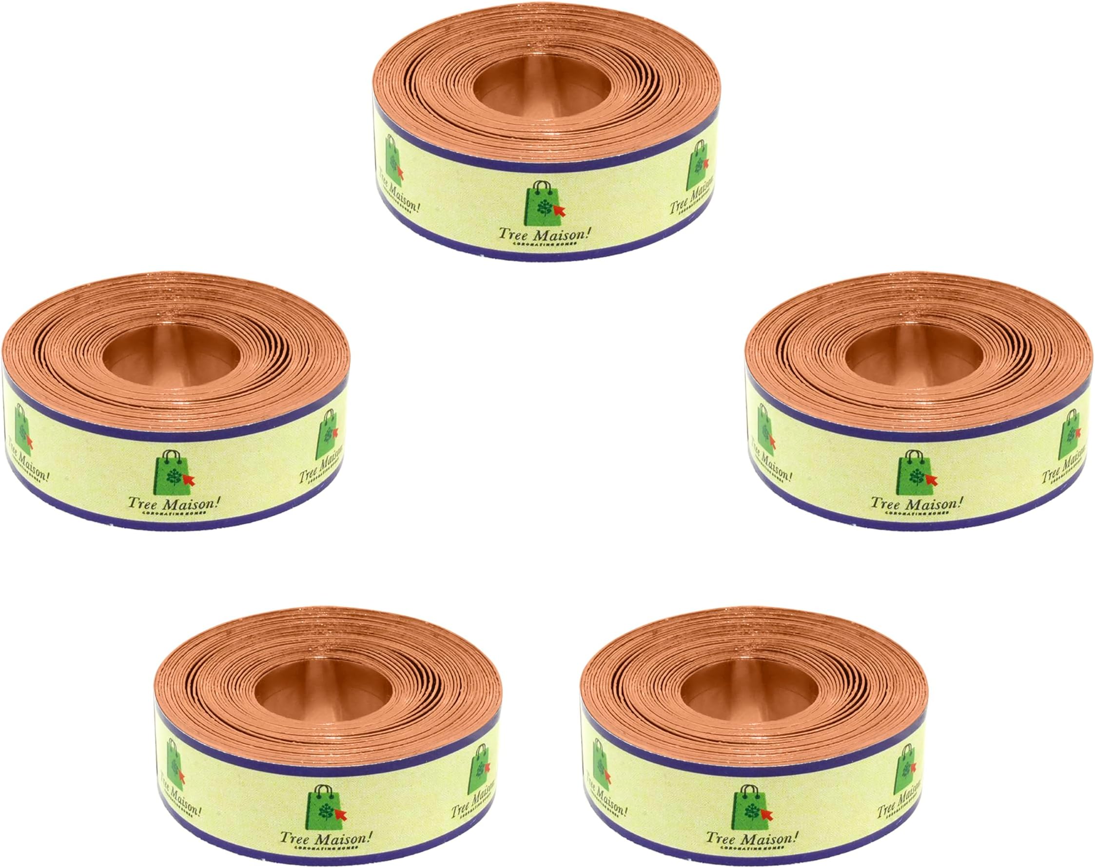 Vastu Copper Strip | Width- 0.5 Inch | Thickness - 0.3mm | Length- 8 Feet Approx | Vastu Strips for Zone Balancing & Toilet Remedies | Main Entrance | Copper Strip for Vastu | Pack of 5