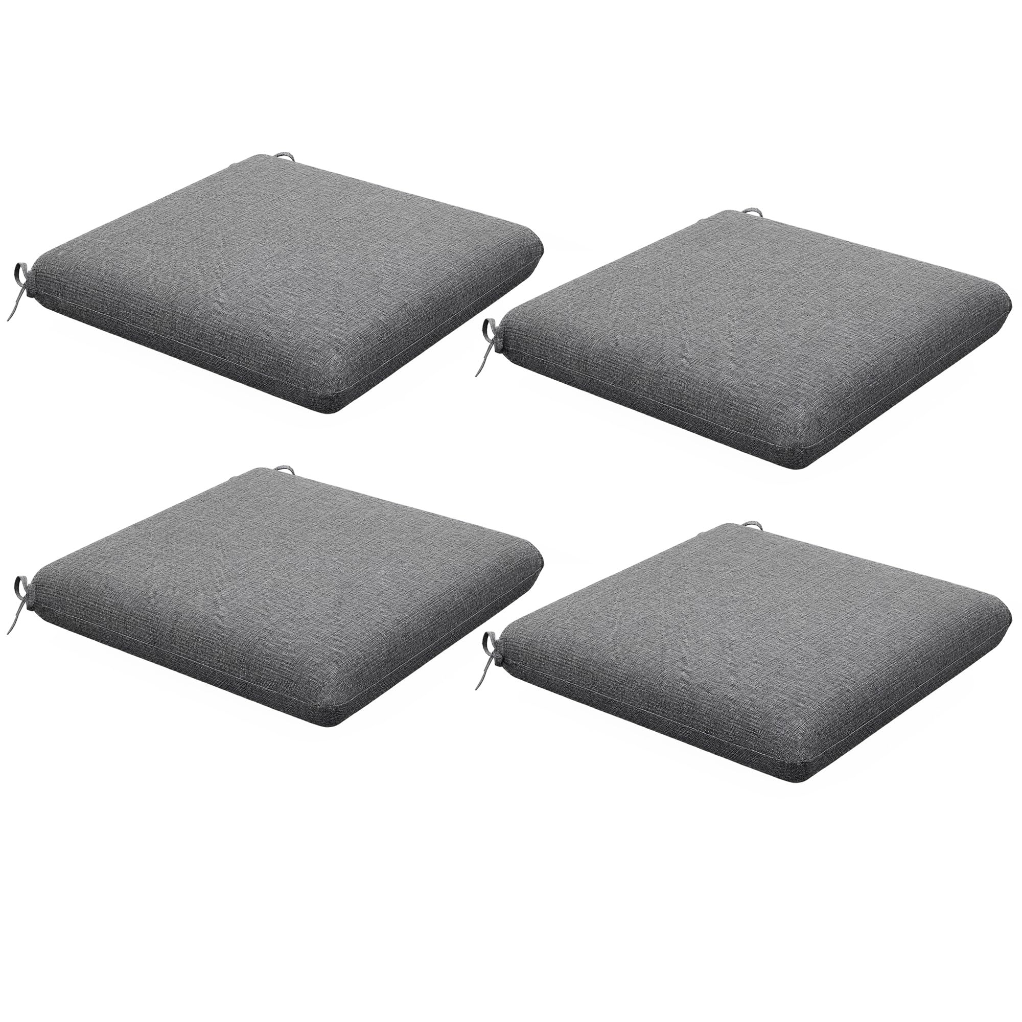 Outsunny Lot de 4 Coussins de Chaise Rembourrage Épais 47 x 47 cm Gris