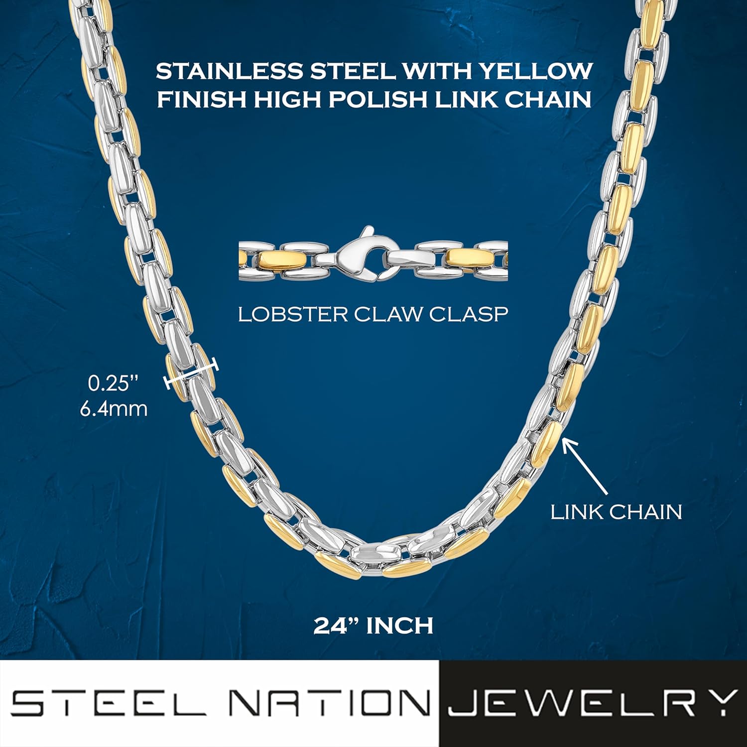 Men's Stainless Steel Link Chains - Diverse & Bold Statement Collection - Choice of Styles and Colors - Image 3