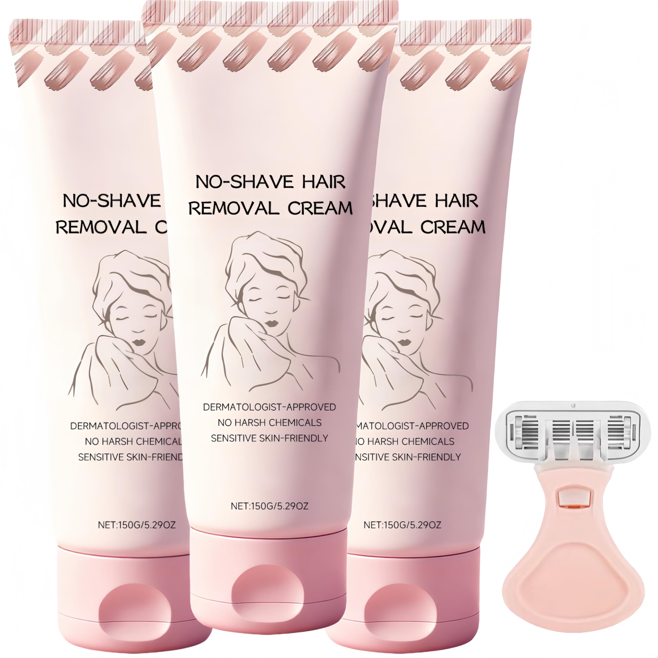 Crema depilatoria senza rasatura, trattamento idratante e lenitivo per pelli sensibili, delicata e non irritante, per la depilazione di gambe, braccia e zona bikini (3 Pezzo)
