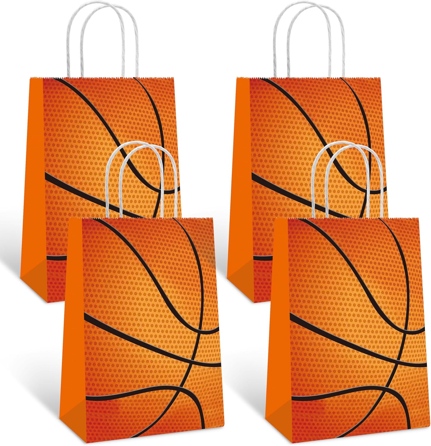 YE 12 PCS Basketball Party Favor Bags Basketball Treat Bags Goodie Gift Themed for Kids Boys Girls Birthday Party Supplies Decorations