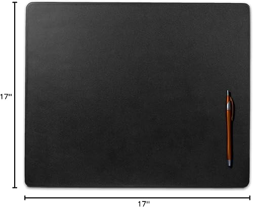 Miniatura 12 de Dacasso Blotter de escritorio de cuero de lujo sin rieles laterales para escribir, 17.00 x 14.00, negro