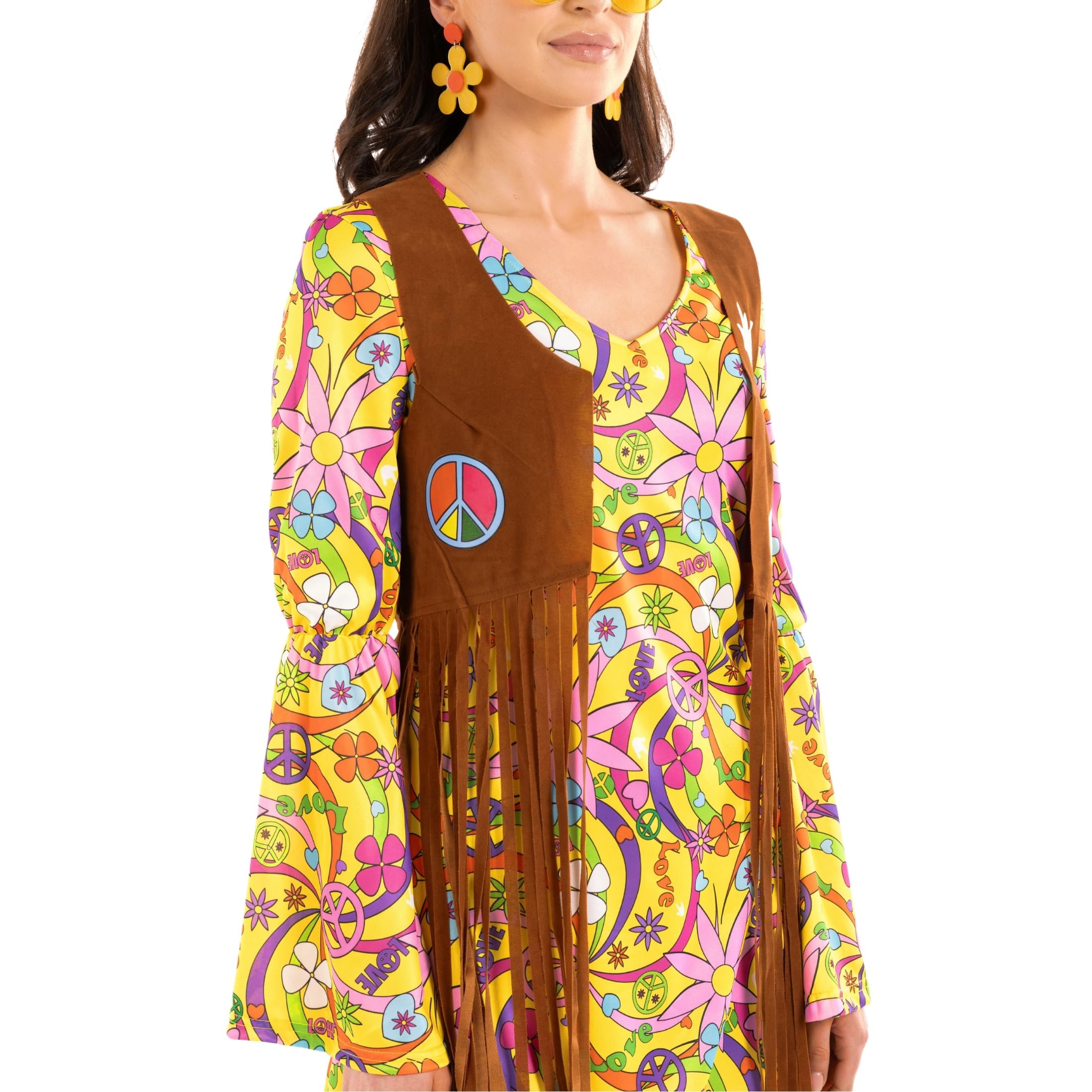 Morph Costume Anni 60 Donna, Costume Hippie Halloween Donna