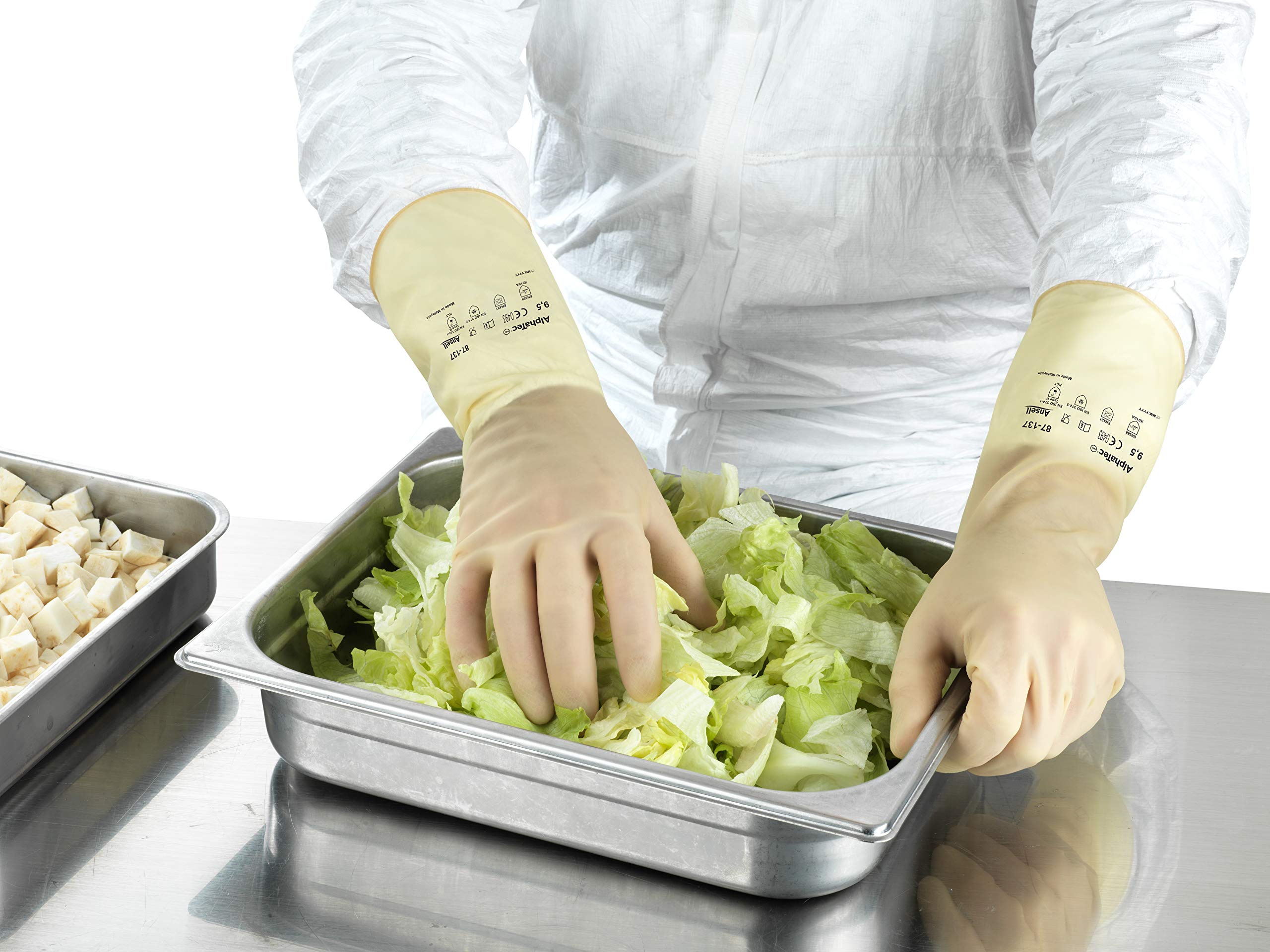 Ansell AlphaTec 87-137 Guantes de Trabajo Multiusos, Resistencia Química, Formulación Robusta, Excelente Flexibilidad y Confort, Talla XS/S (1 Par)