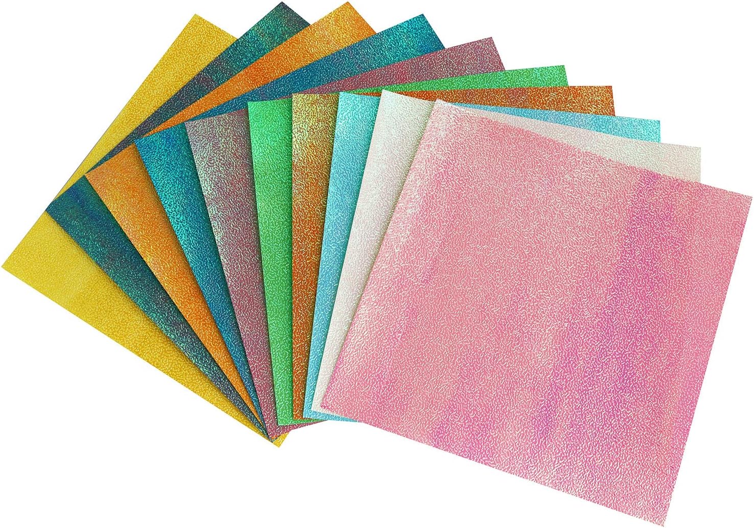Shiny Origami Paper yyangz 100 Sheet 10 Colors Square Iridescent Paper, Decoration Paper, Glitter Square Folding Paper for Arts and Crafts Projects, Glitter Origami Paper