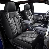 Vista 18 de TTX LIGHTING Fundas para Asientos de Coche Juego Completo Compatible con Nissan Frontier 2007-2024 2025 Protector de Asiento de Cuero Impermeable