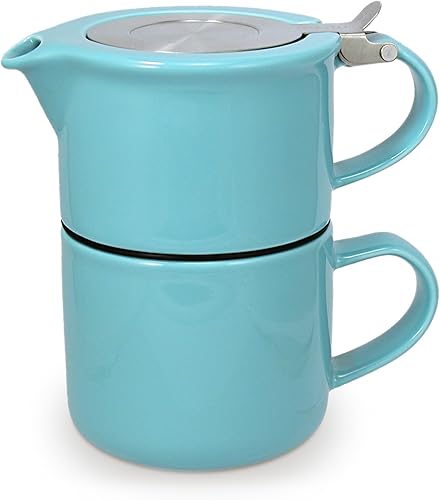 FORLIFE Té para uno con infusor 14 onzas, turquesa