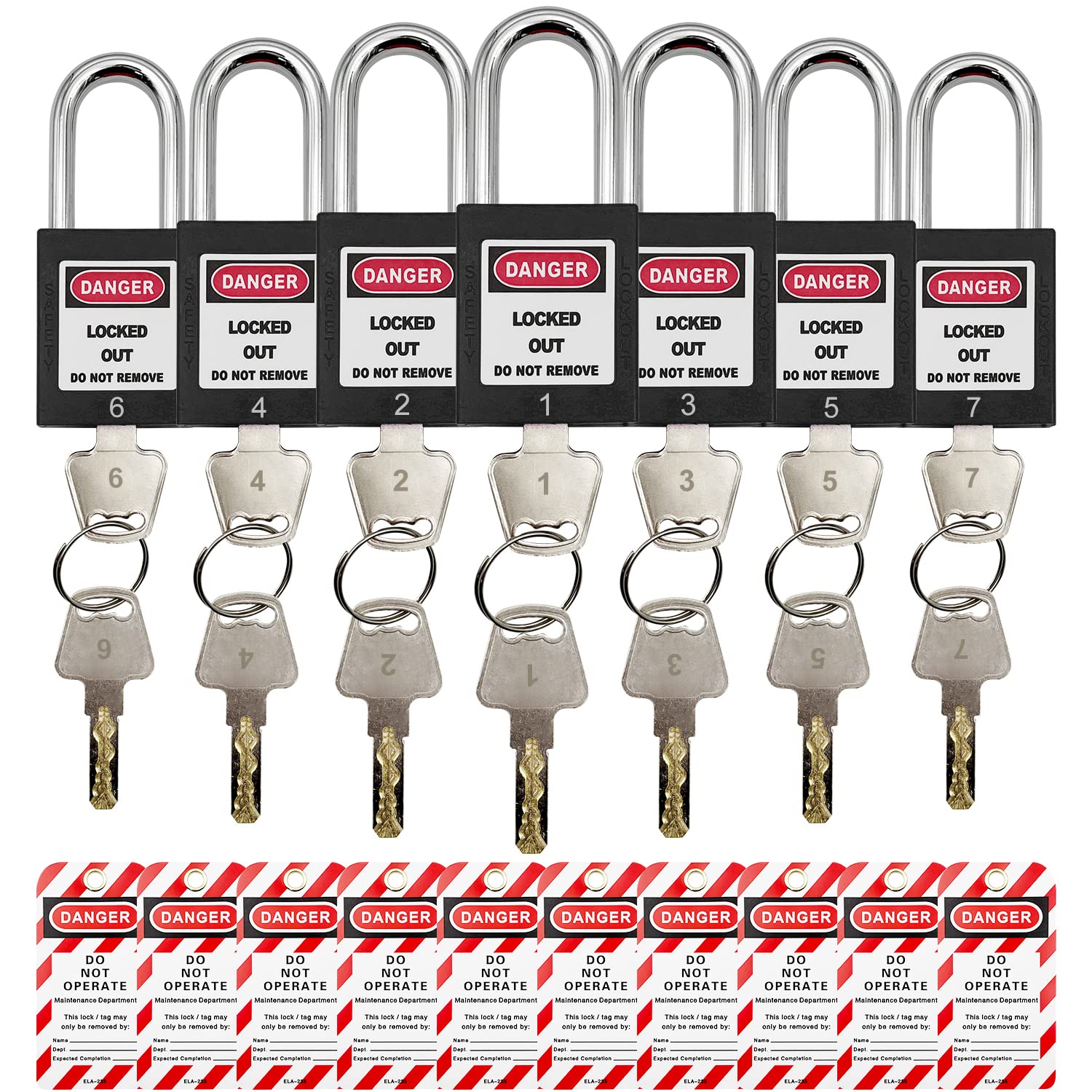 Amazon.com: SAFBY Lockout Tagout Lock 7pcs Key Alike OSHA Loto Safe ...