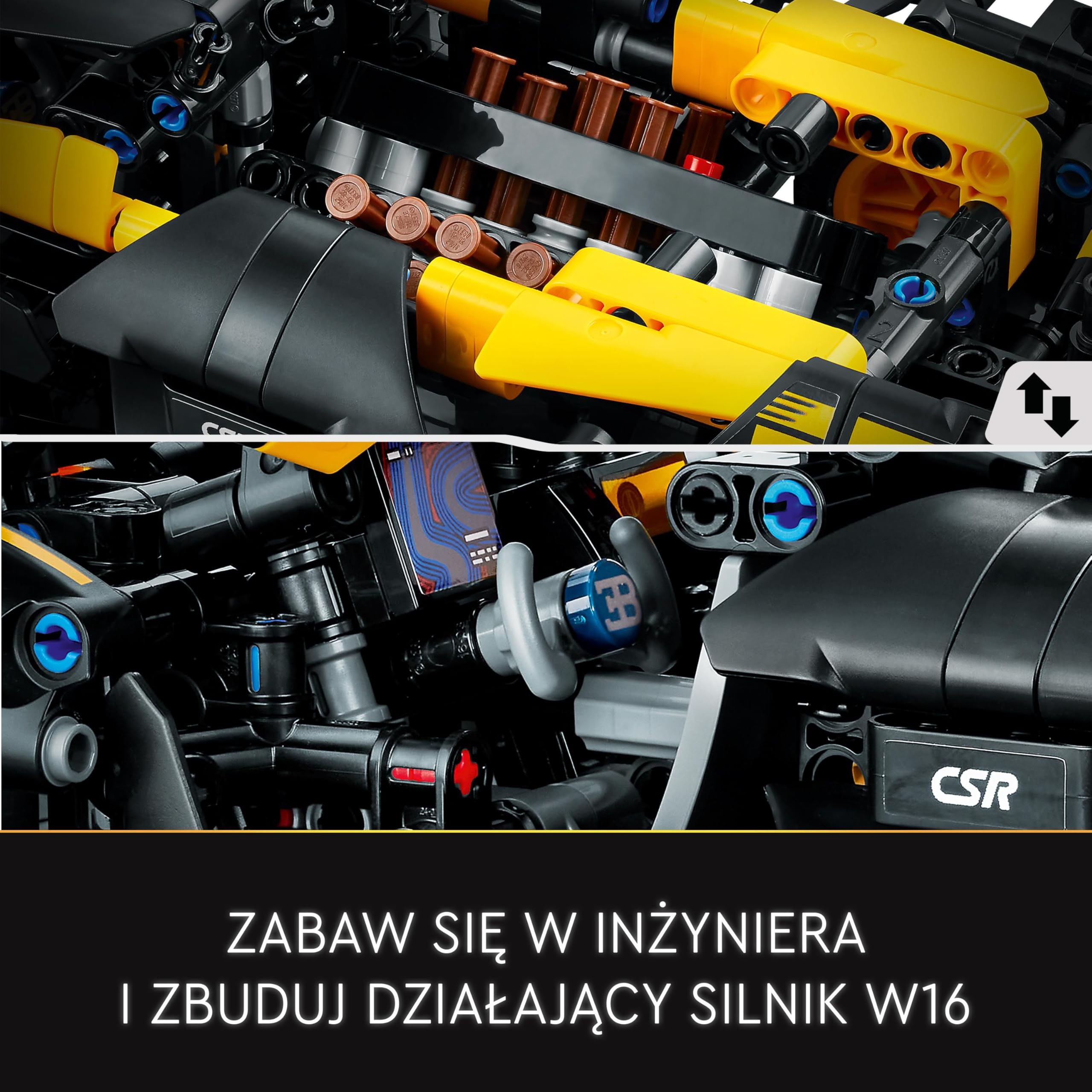 LEGO Technic Bolid Bugatti Wyścigówka z Klocków, Kreatywne Zabawki Inżynieryjne, Kultowy Samochód Sportowy do Budowania z Klocków dla Kolekcjonerów, Pomysł na Prezent dla Dziecka, 42151