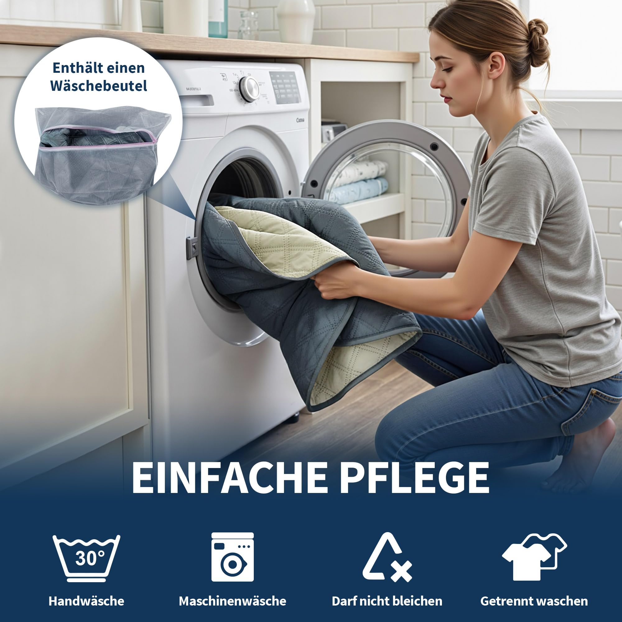 M MCombo 2 Sitzer Sesselschoner für Relaxsessel, Wasserdicht & Anti-Rutsch Sesselbezug mit Armlehne & Taschen, Kratzfester Sofabezug für Fernsehsessel 7009 7705 7719, 1833M1 (2-Sitzer)