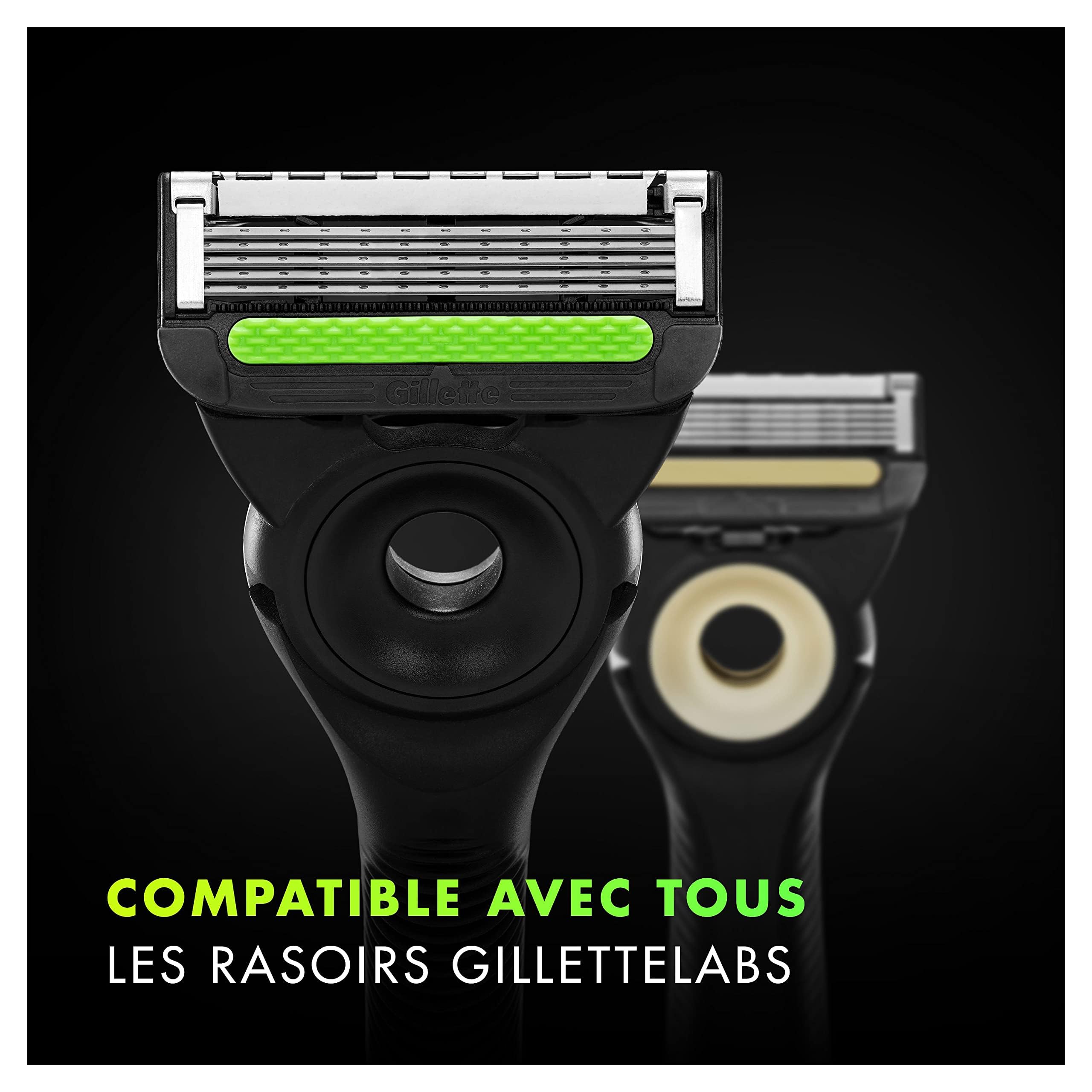 Gillette Labs Lames de Rasoir Homme, Pack de 9 Cartouches | Recharges Compatibles avec les Manches de la Série, en Acier Inoxydable, 1 Rechange Jusqu’à 30 Rasages