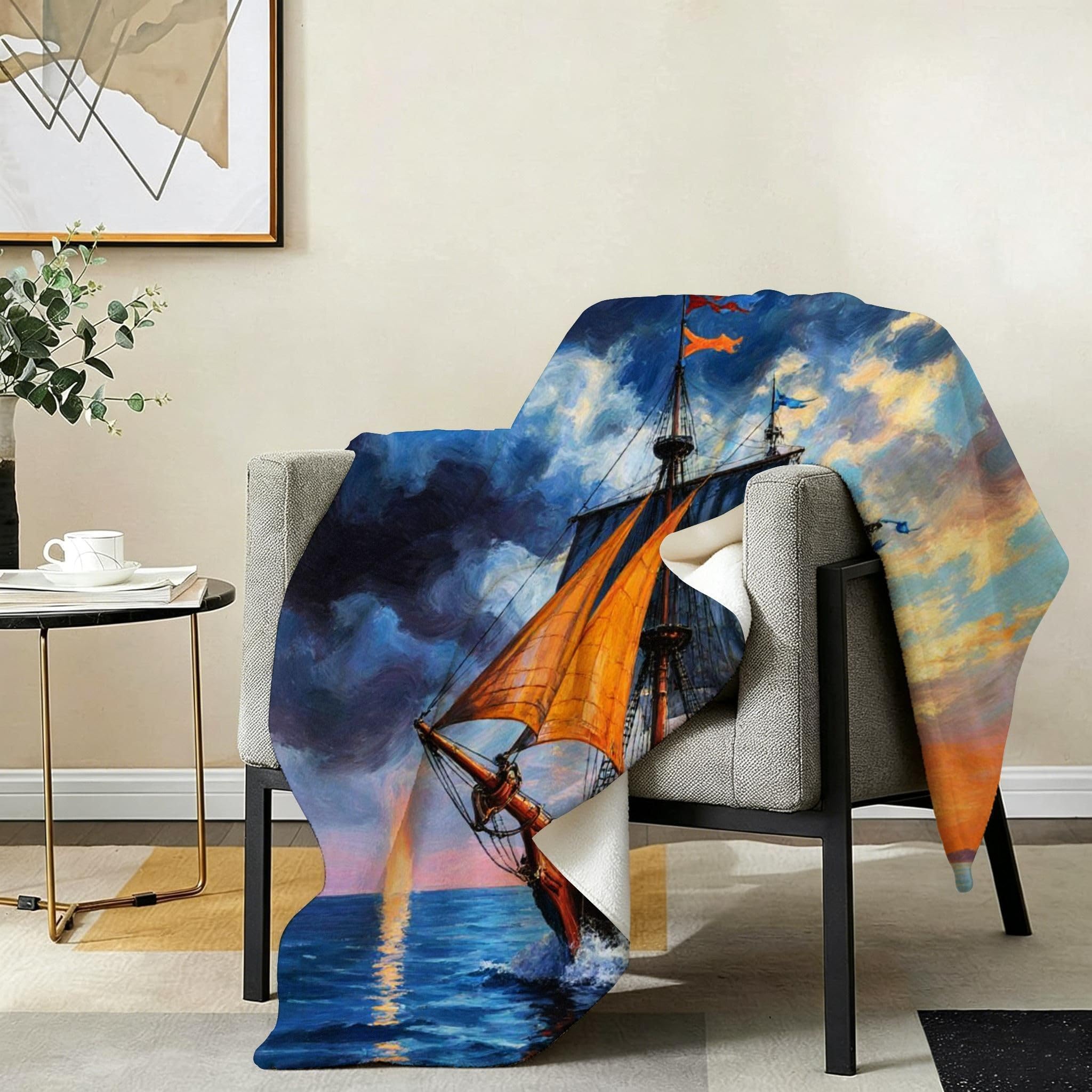 Manta Franela Sherpa 3D Velero 3D 240x260cm para Cama 180-A326