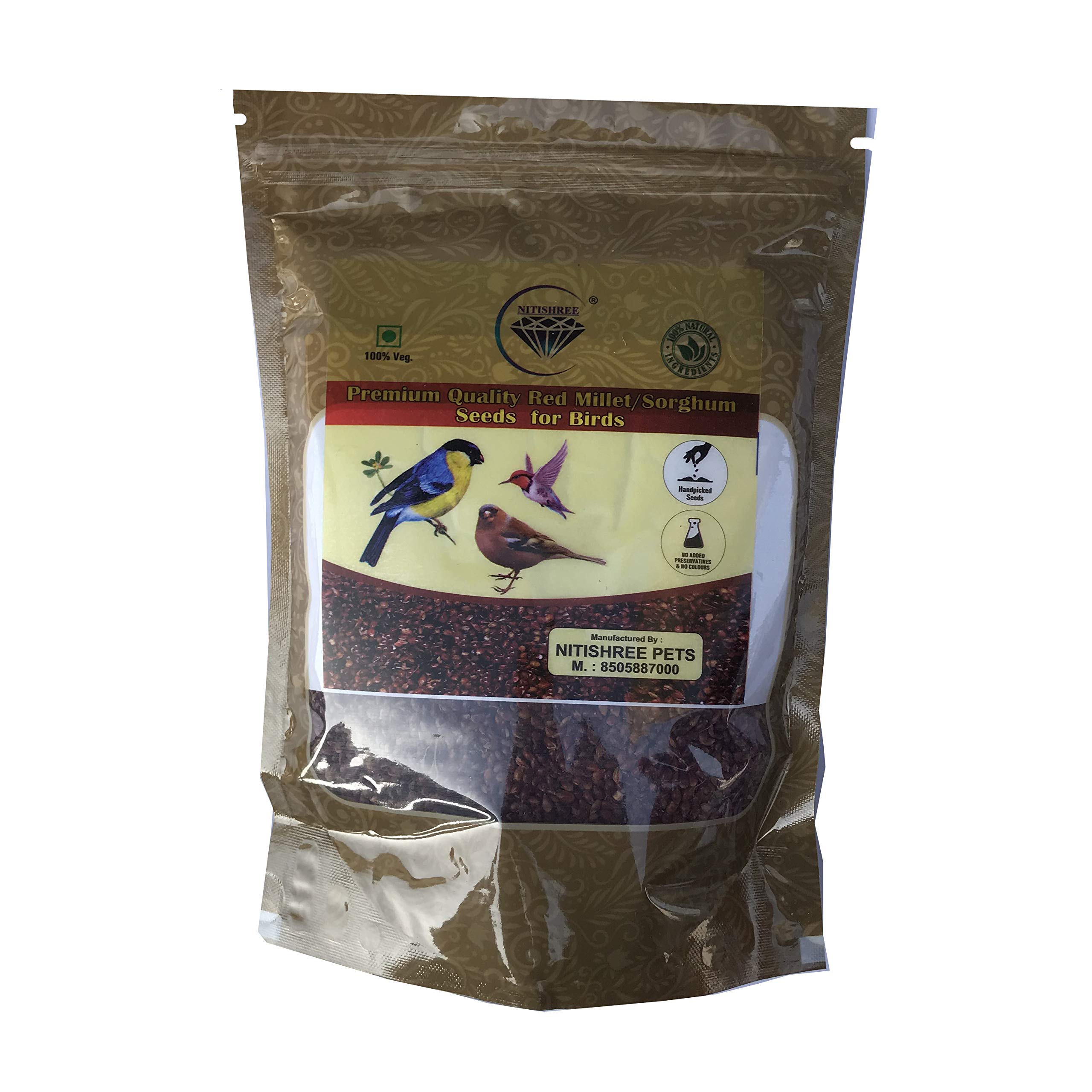 Nitishree® Premium Special Red Millet/Sorghum Birds Seeds Foods 500 gm for Cockatiel, Love Birds, Silver Finches, Munia, Parakeets, Parrots, Budgies, Dove All Eating Bird. (B08SNXCC5R) Amazon Price History, Amazon Price Tracker