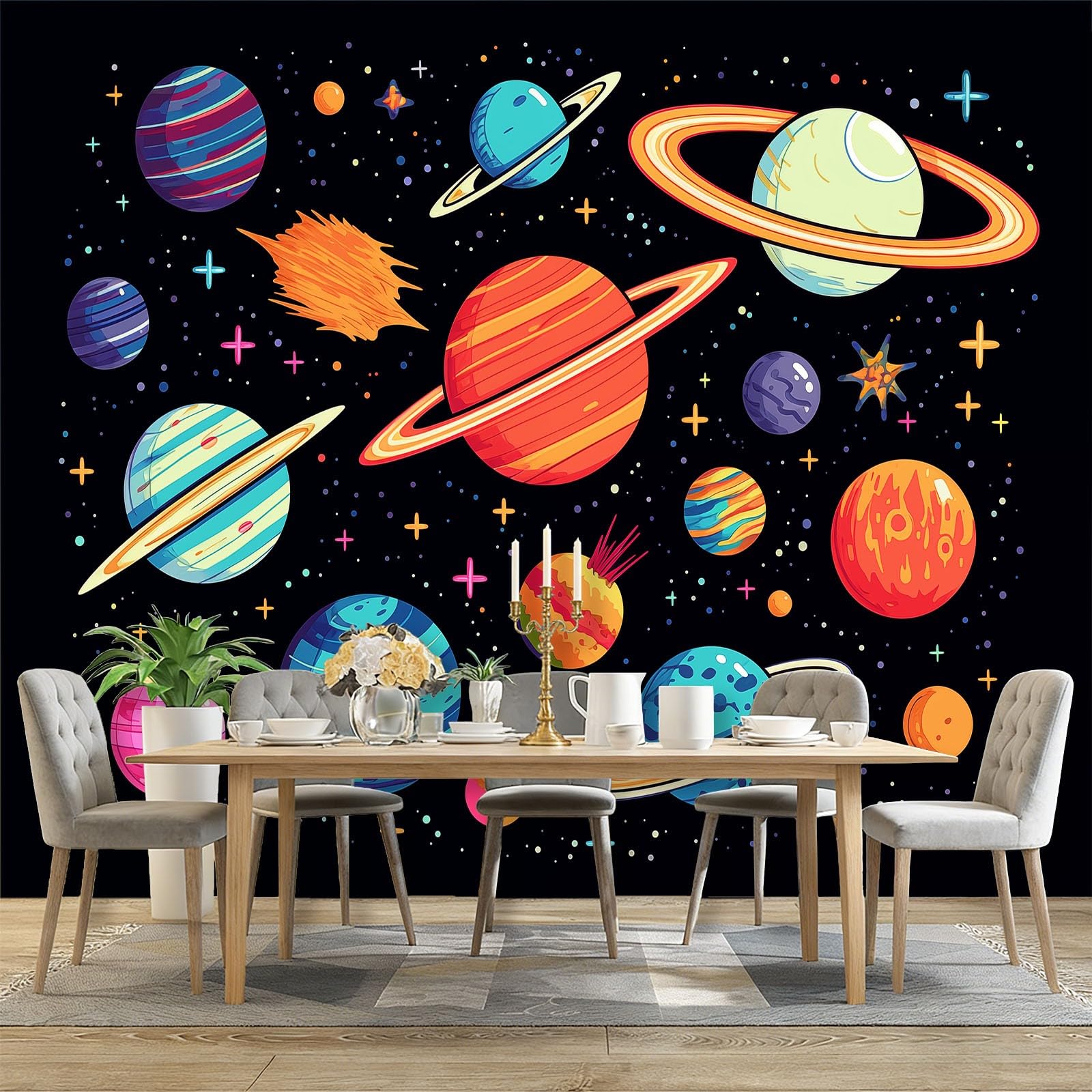 Fototapeta kreskówka gwiazdy ścienne mural sztuka kalkomania kolorowa tapeta plakat obraz do dekoracji wnętrz salon sypialnia kuchnia pokrycie ścian, 400 x 280 cm