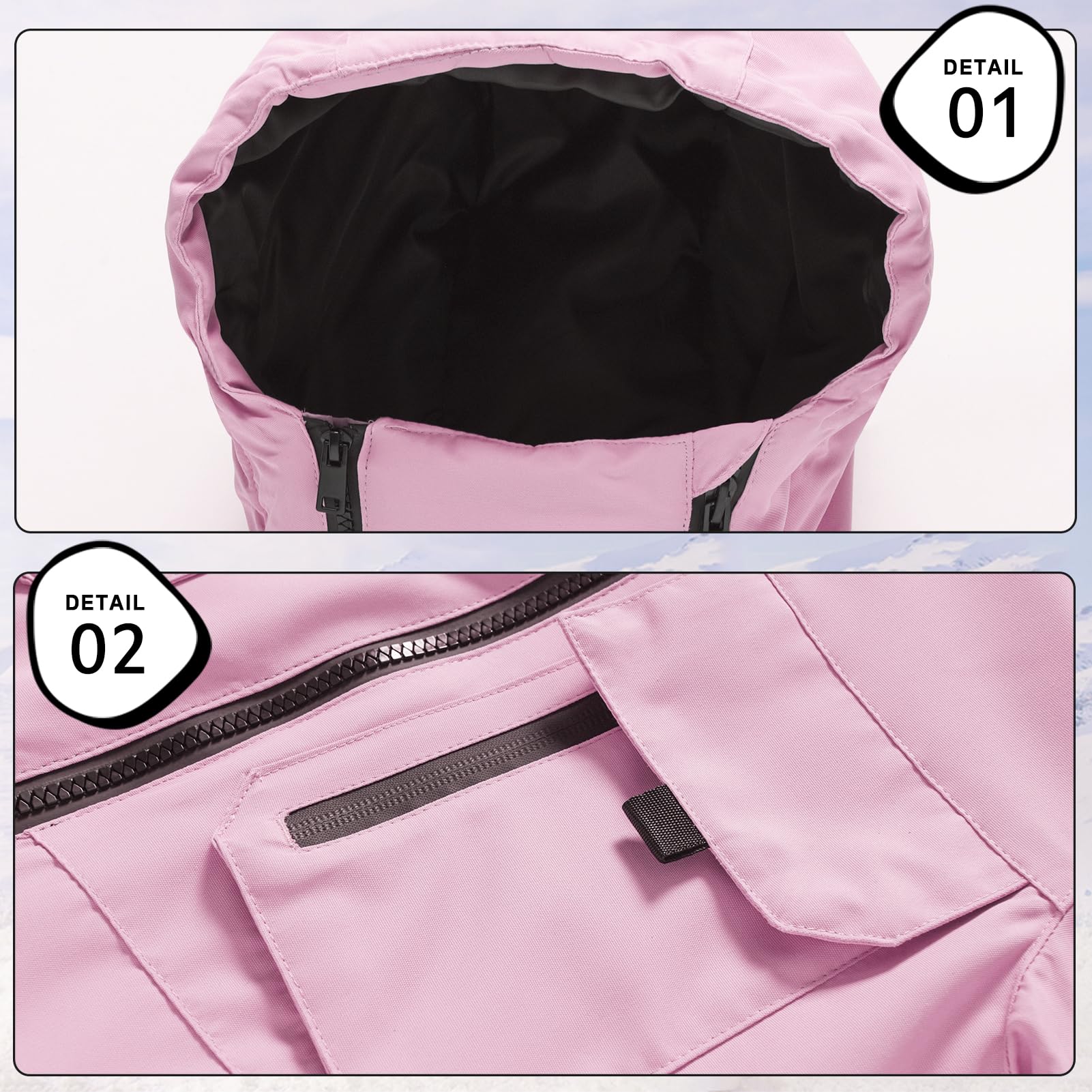 Mono de esquí para niña con capucha a prueba de viento e impermeable Trajes de nieve para niño cálido para niños y ropa de esquí