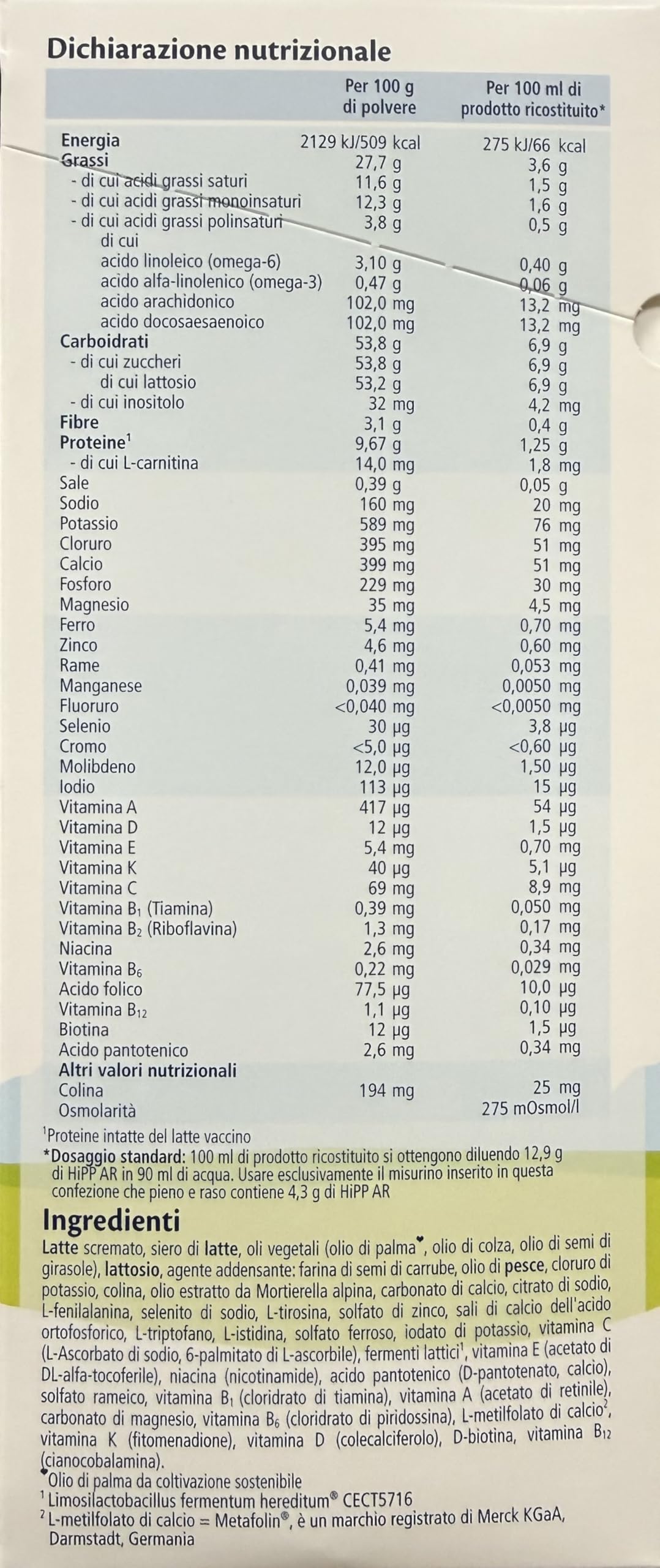 Hipp AR Latte Anti-reflusso Alimento a fini medici Speciali 600g