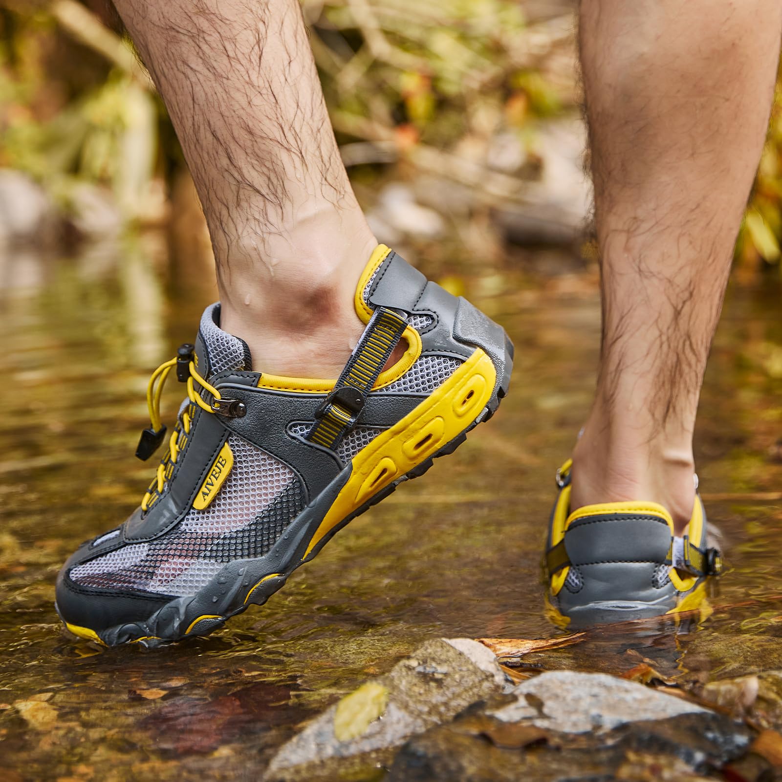Zapatos de agua para hombre, antideslizantes, de secado rápido, para verano, al aire libre, senderismo, atletismo