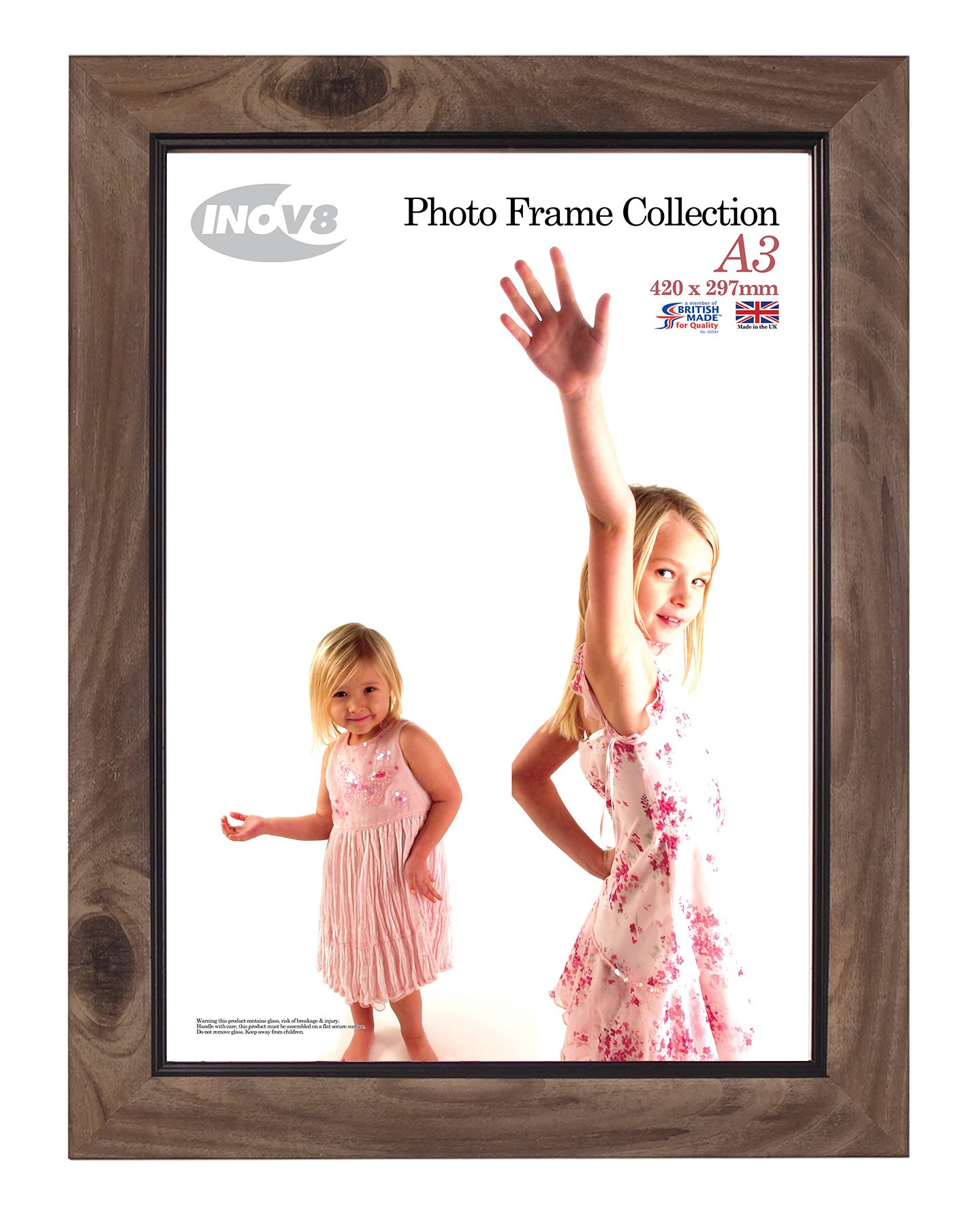Inov8 Photo Frame, Plastic, Rustic Ash, A3