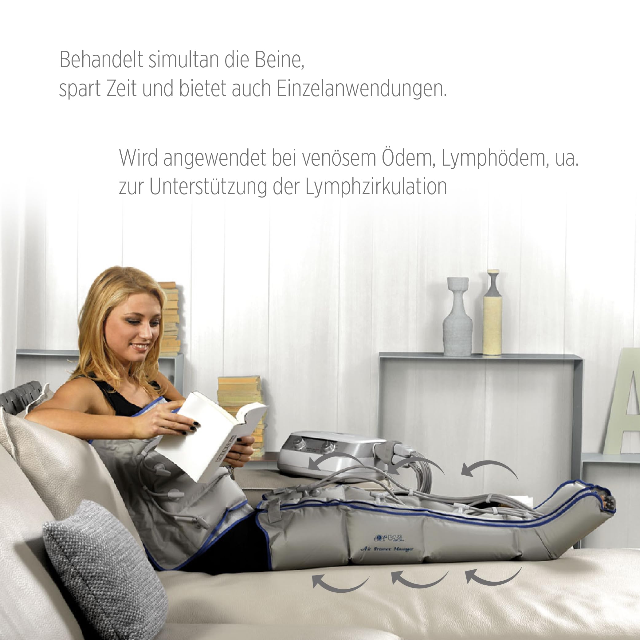 Lymphdrainage-gerät für Beine Größe L für Heimanwendung und Physiotherapie Medizinisches Gerät