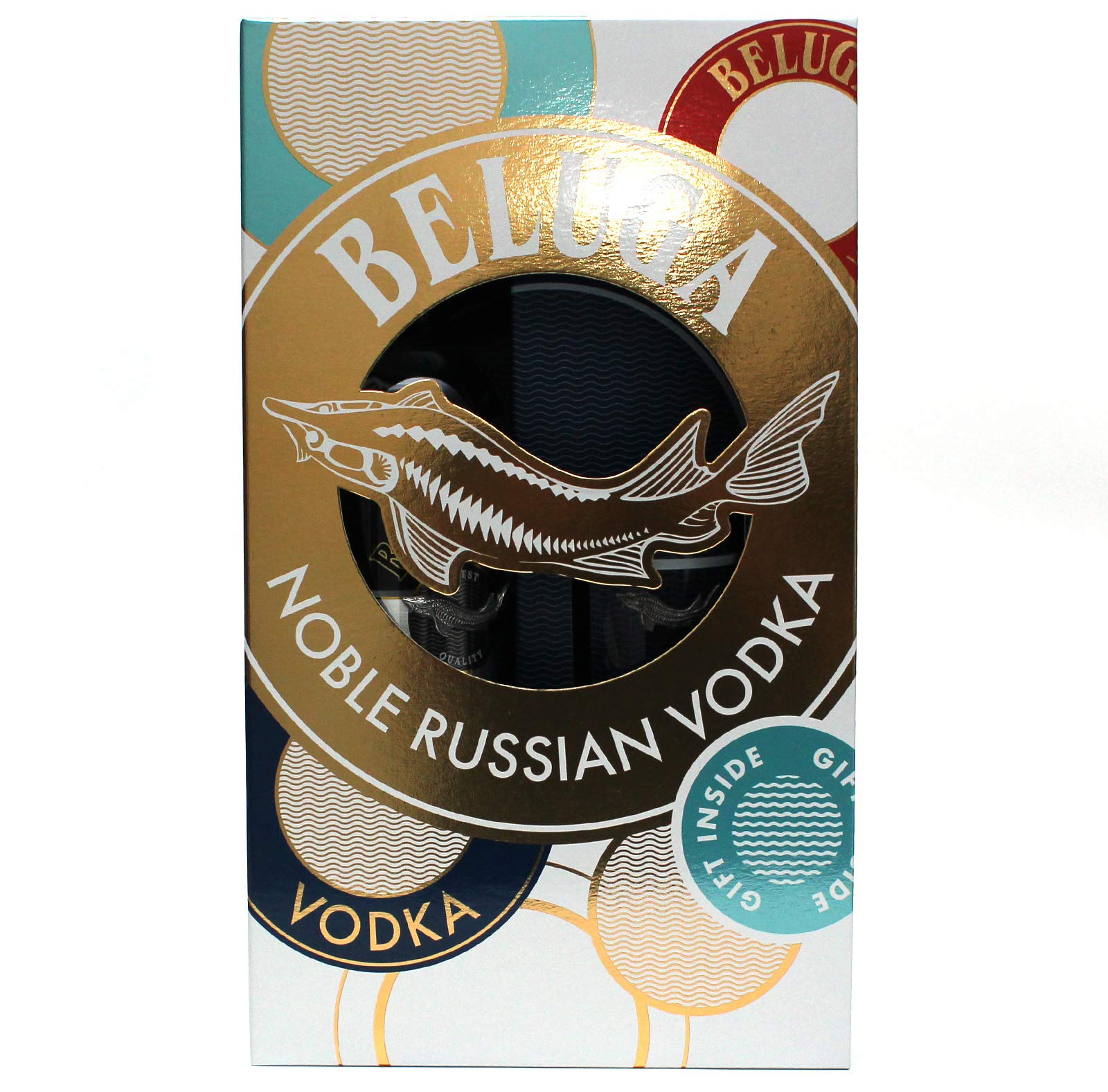 Geschenkset BELUGA Noble Russian Vodka mit Longdrink - Highball Glas (1 x 0,7L)