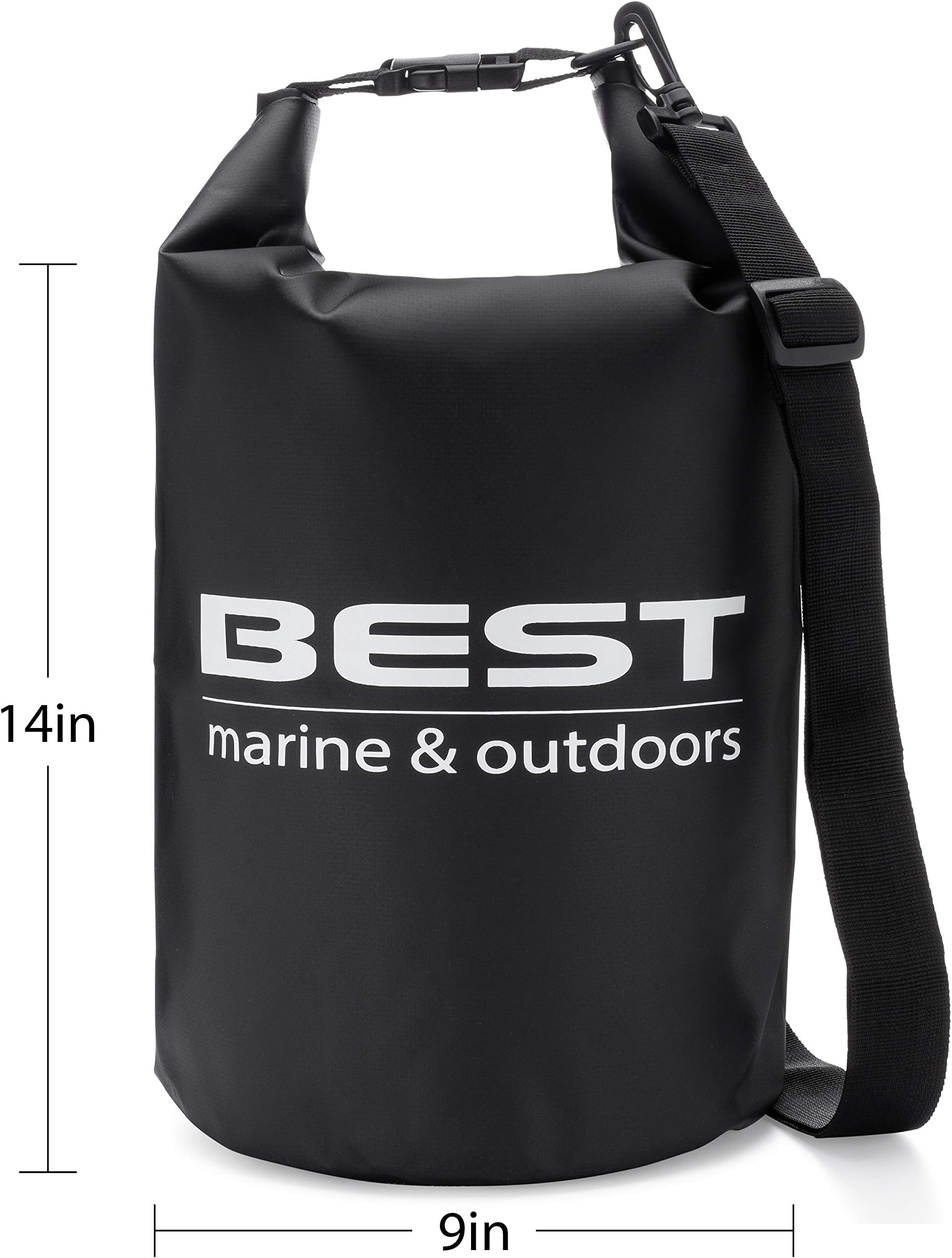 Best Marine Kayak Waterproof Dry Bag. 15 Liter Water Resistant Drybags for Kayaking, Boating, Hiking, Camping, Fishing and All Water Sports. Storage Accessories to Keep Your Gear Dry