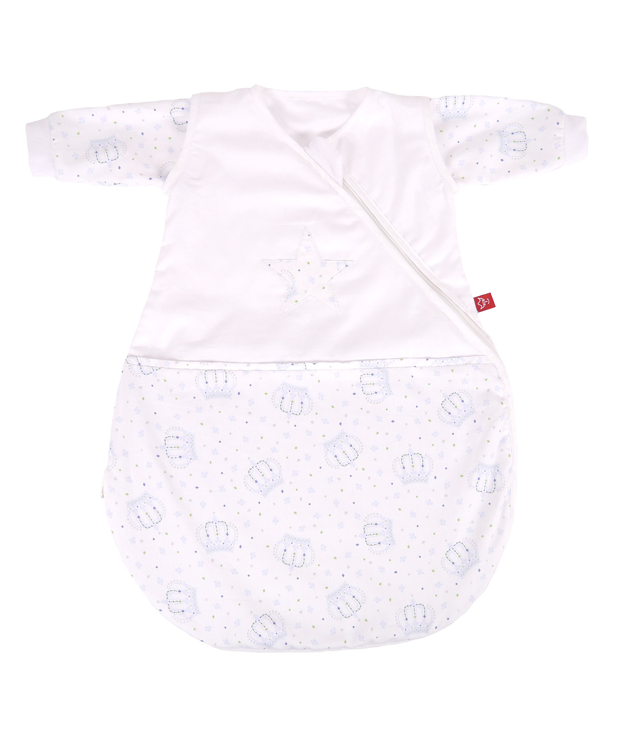Kaiser Ganzjahresschlafsack Premium Deluxe 65063187, Krone hellblau, 70 cm lang Baby