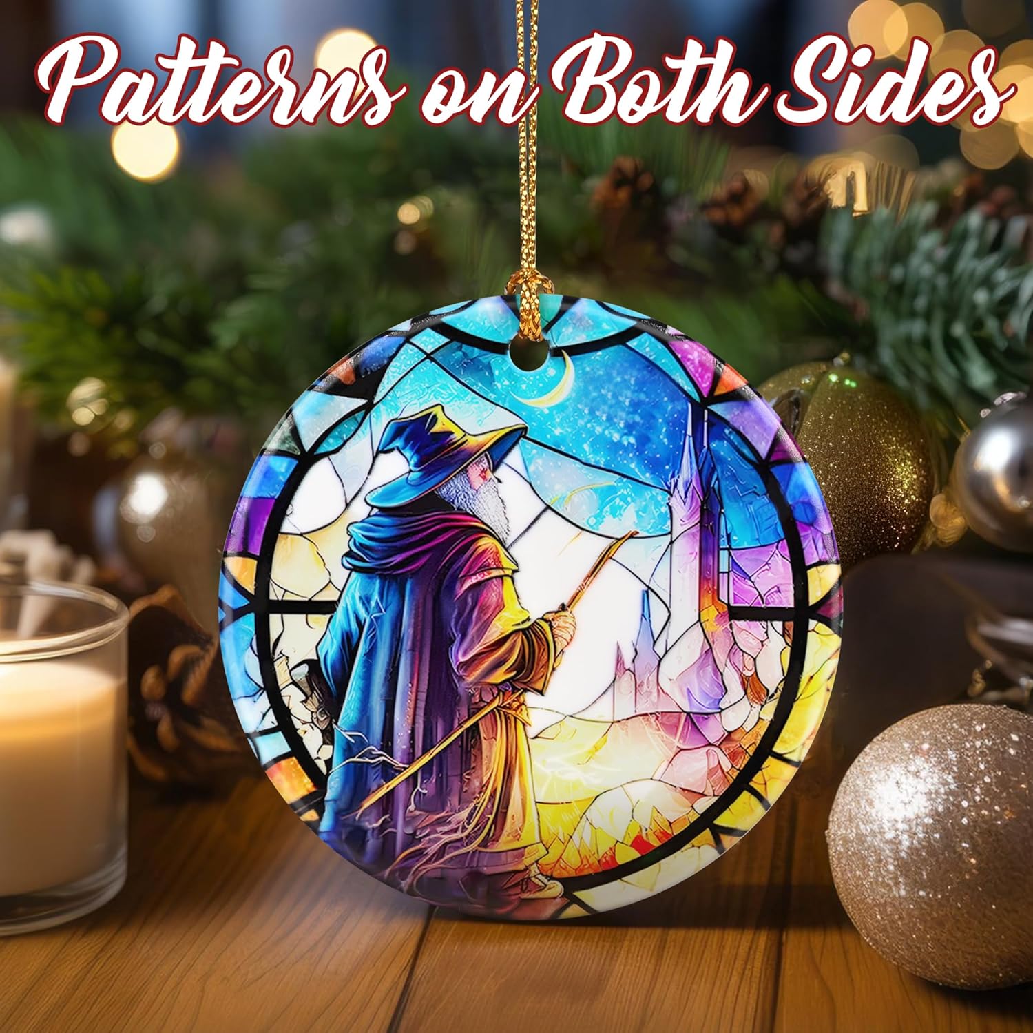 Christmas Ornaments, Dodosky 2.8in Ceramic Hanging Ornament, Xmas Decor, Christmas Tree Ornaments, Xmas Decorations for Tree, Holiday Ornament, Gift Ideas, Gifts for Women Men Friends - Image 3