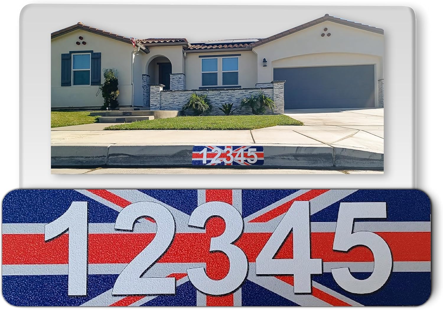 Curb-N-Sign® Your Custom Image Curb Wrap, Reflective Aluminum House Number Decals for Front Doors, Windows, Curbs, or Walls – Weather Resistant for Outside House Customization (Your Custom Image)