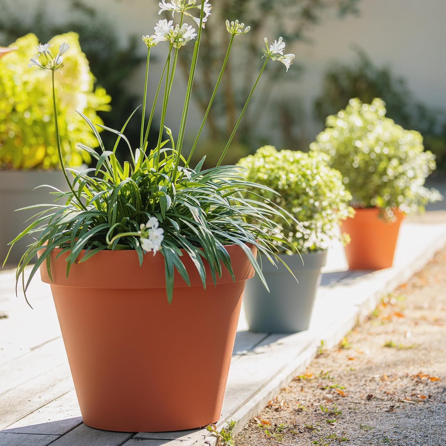 EDA - Round Tuscan Flower Pot, Diameter 60 cm, Volume 76 L, Diameter 59 x Height 47 cm, Orange
