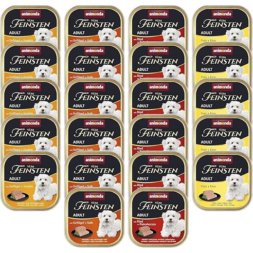 animonda Vom Feinsten Adult Hundefutter, Nassfutter für ausgewachsene Hunde, Feinschmecker Vielfalt, 22 x 150 g