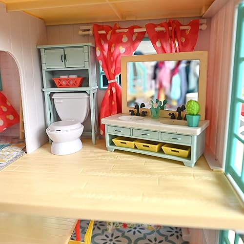 Miniatura 3 de Sunny Days Entertainment Honey Bee Acres Bubbly Bee - Muebles de baño para casa de muñecas, 30 piezas