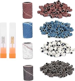 400pcs Nail Sanding Bands Pedicure, Arbor Bands For Nail Drill 80# 120# 180# 240# Grit File Nail Manicure Pedicure Tool Manicure Polishing Nail Drill Bits Manicure Polishing Nail Drill Bits