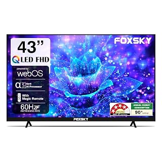 Foxsky 109 cm (43 inch) Frameless Series FHD QLED WebOS FS43GATV (Black)