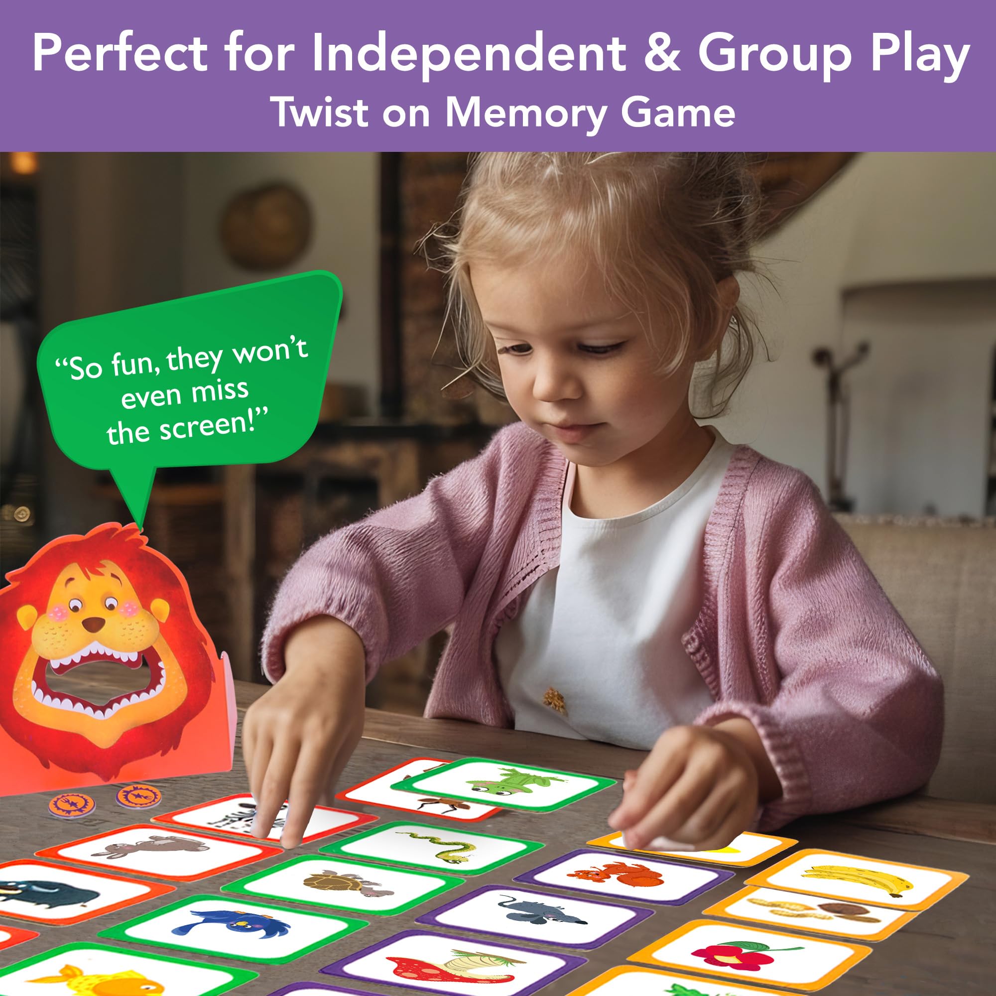 Chalk & Chuckles Hungry Four Memory Game, Learning & Educational Toy, Preschool Activity Kit, Gifts for Kids, Boys & Girls, Ages 3, 4, 5, 6, 7 Years, Perfect for Home, School, Playdates - Image 2 thumbnail