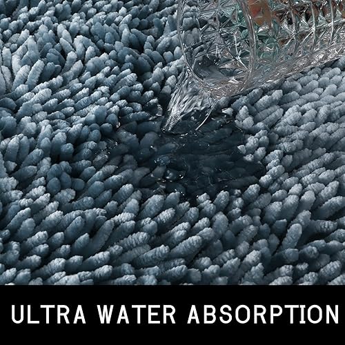 Miniatura 150 de Yimobra Juego de 2 alfombras de baño, alfombra de baño suave y absorbente y alfombra de inodoro en forma de U con respaldo antideslizante, alfombras