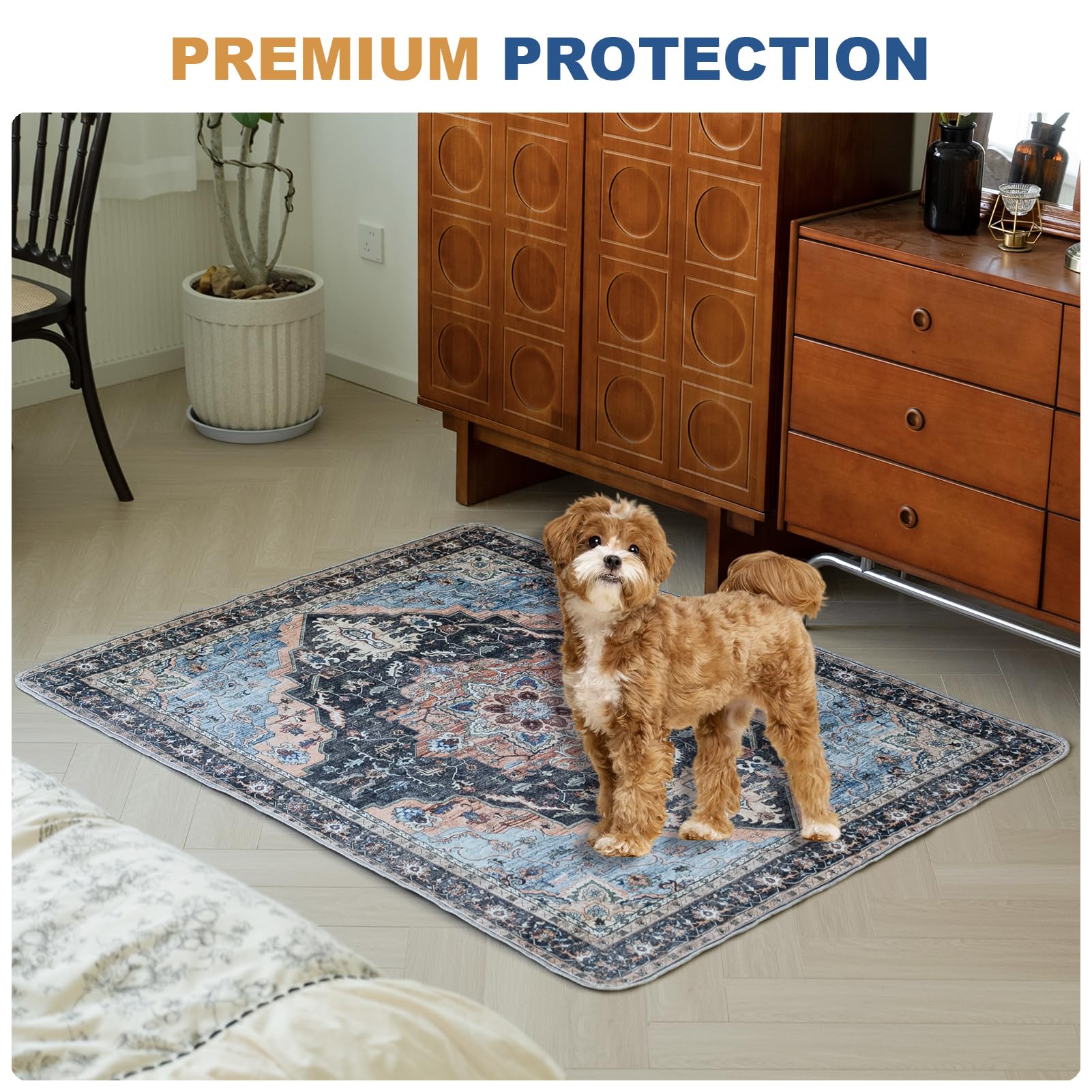 Tappeti Lavabili per Cani, 2 Pezzi Tappeti Assorbenti Riutilizzabili, Tappetino per Addestramento del Cane, Gatti, Conigli, Porcellini d'India, Antiscivolo (Pattern 2, 122x152.5cm)