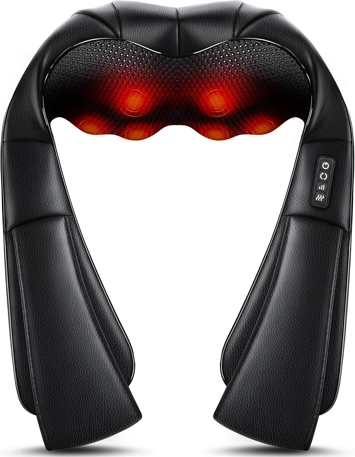 Back Massager, LIANGZAI PU Material Electric Shoulder Massager with Heat, Kneading Massager Shawl for Neck, Back, Shoulder, Foot, Leg , Use at Home, Office, Car…