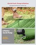 QPAU Patinoire de camping, 2 Mat de camping pour personne, soutien amélioré pour la santé, avec pompe à pied intégrée, 4.7 Matelas de couchage durable d'Inch pour le camping, randonnée et maison (Pine Green)
