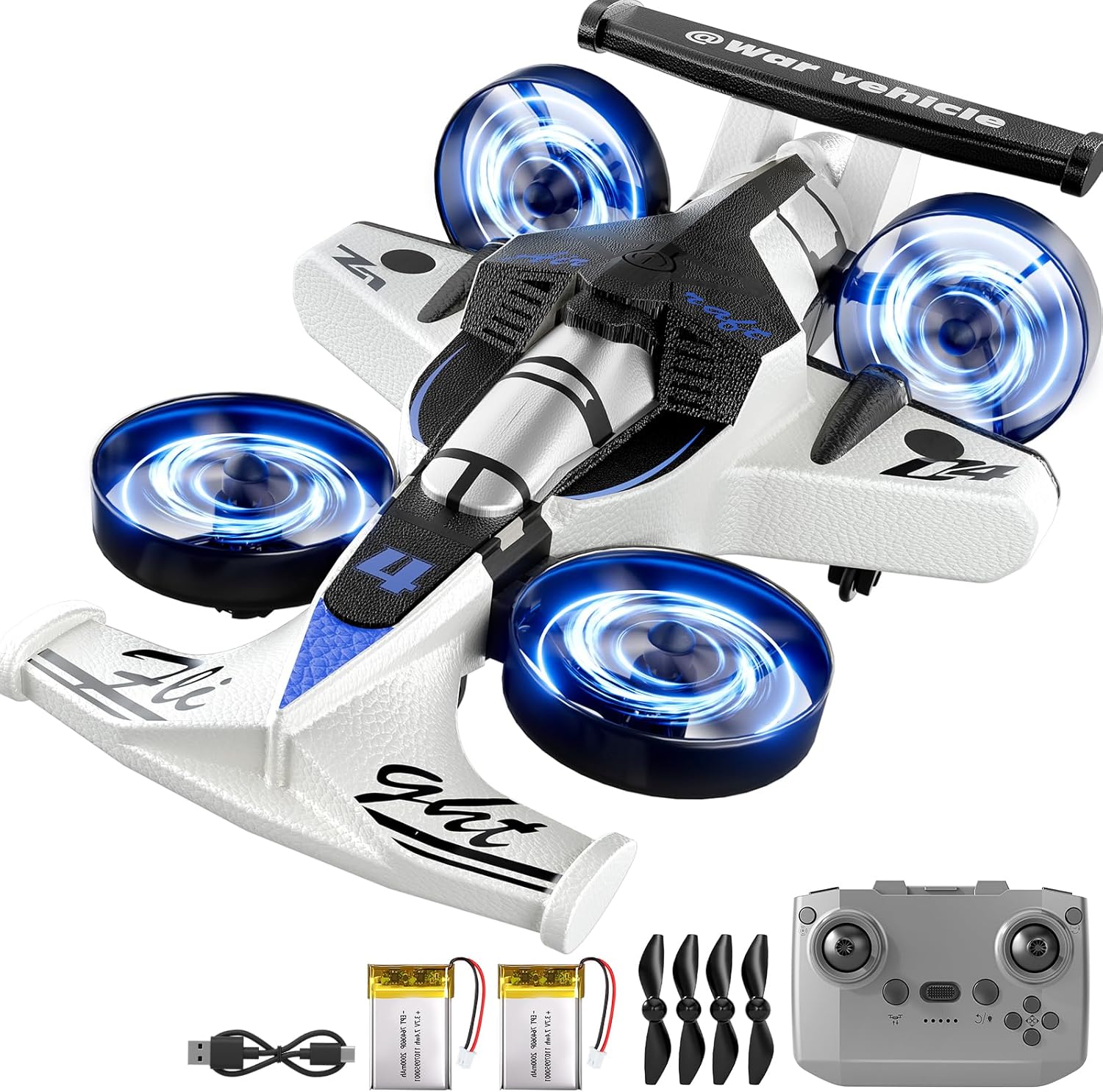 MSKOLER Remote Control Airplane for Kids, 2 Type of Remote Control Car or RC Plane, Indoor Outdoor Foam Plane with Railcar Race, Tricks, Birthday Airplane Gift Toys for Boys Girls Adults 8-12 Year Old