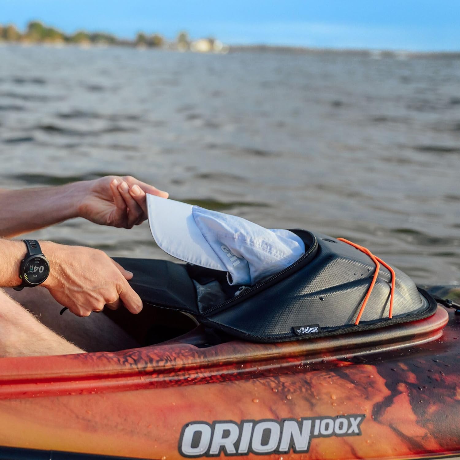 Pelican Orion 100X - Recreational Sit in Kayak - Lava - Lightweight Patented Ram-X™ Material - Ergoform™ Seating System - 10 ft