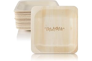 Mr. and Mrs. Disposable Wedding Plates - Rustic and Eco-Conscious