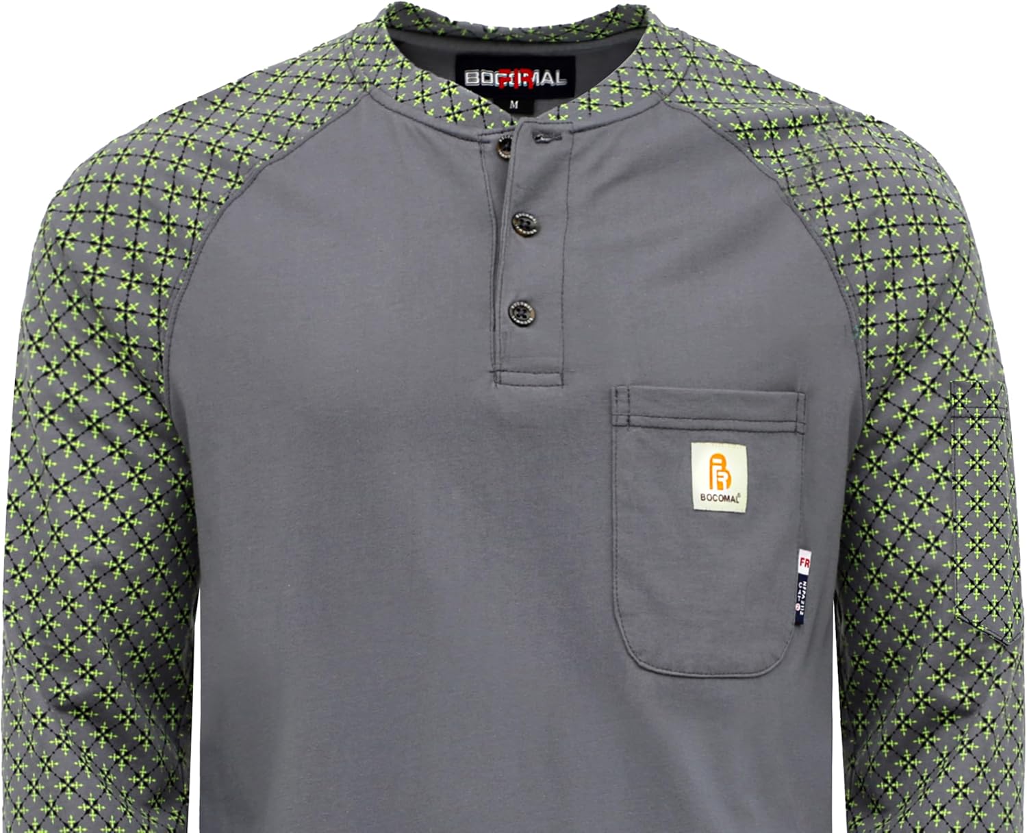 BOCOMAL FR Shirts 6oz Lightweight Flame Resistant Long Sleeve Henley Shirt Fire Retardant Workwear NFPA2112 CAT2 - Image 4