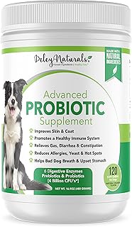 Probiotics for Dogs - 4 Billion CFU's, Digestive Enzymes, Prebiotics - Dog Allergies, Diarrhea, Bad Dog Breath, Constipati...