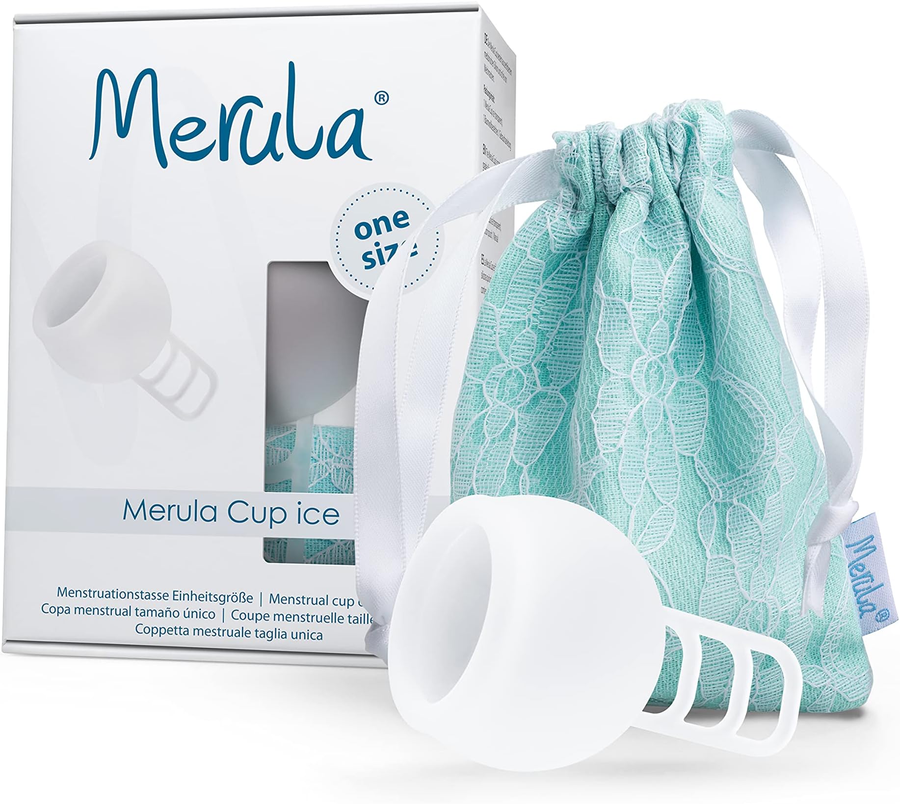Merula Menstrual Cup ice (Clear) "one Size" – Made of Medical-Grade Silicone