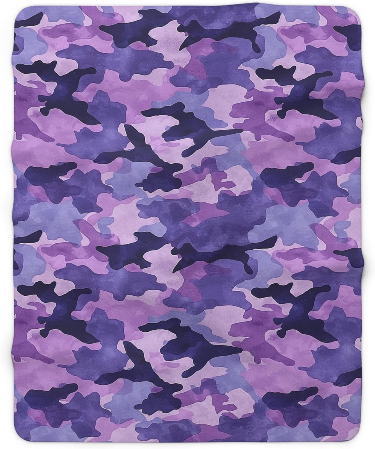 Sherpa Fleece Blanket Camouflage Blanket, Purple Camo Military Inspired Throw, Unique Home Decor Accent Piece - Image 4