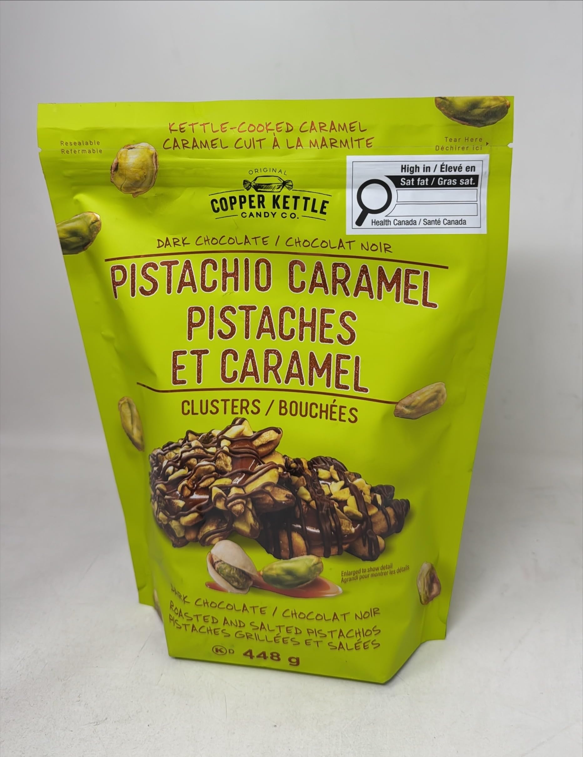 Copper Kettle Dark Chocolate Pistachio Caramel Clusters, 448 g