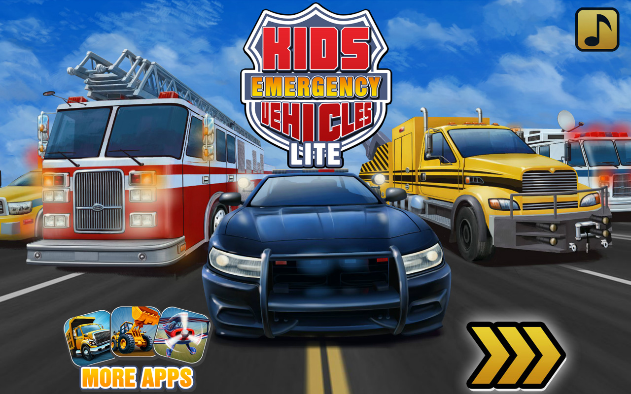 Kids Vehicles Emergency Police, Fire & Rescue Lite + puzzle